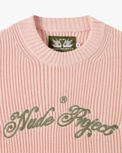 Nude Project Script Knit Sweater Pink Online