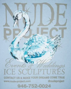 Nude Project Sculpture Hoodie Light Blue New