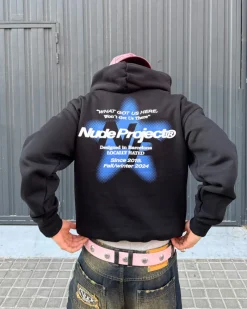 Nude Project Seoul Hoodie Black New