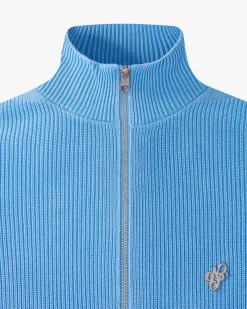 Nude Project Shady Zip-Up Knit Cardigan Blue Outlet