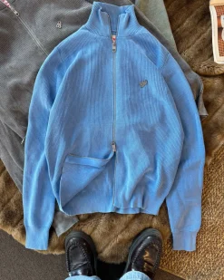 Nude Project Shady Zip-Up Knit Cardigan Blue Outlet