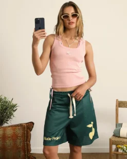 Nude Project Solid Mesh Short Green Hot
