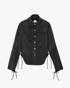 Nude Project Sophisticated Cowgirl Leather Shirt Outlet