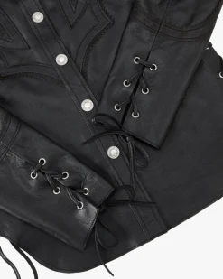 Nude Project Sophisticated Cowgirl Leather Shirt Outlet