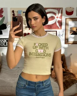 Nude Project Still Fucked Up* Top Beige New