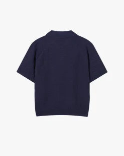 Nude Project Structure Knit Polo Navy Fashion