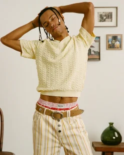 Nude Project Structure Knit Polo Yellow Sale