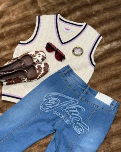 Nude Project Sunday Knit Vest Marshmallow New