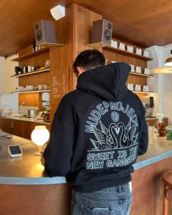 Nude Project Swans Hoodie Black Outlet