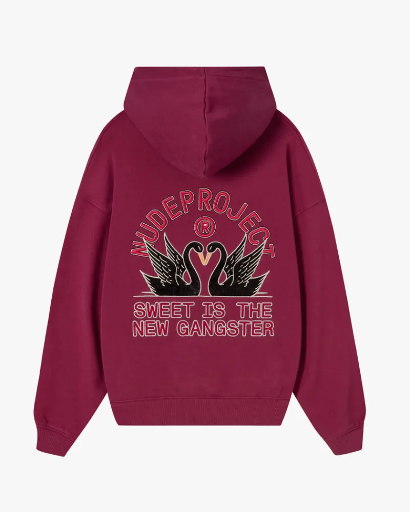 Nude Project Swans Hoodie Burgundy Hot
