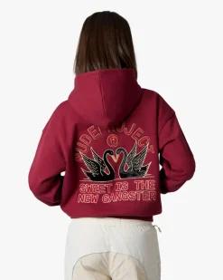 Nude Project Swans Hoodie Burgundy Hot
