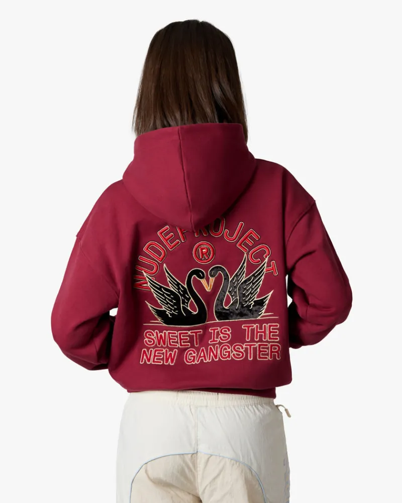 Nude Project Swans Hoodie Burgundy Hot