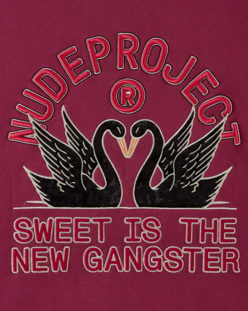 Nude Project Swans Hoodie Burgundy Hot