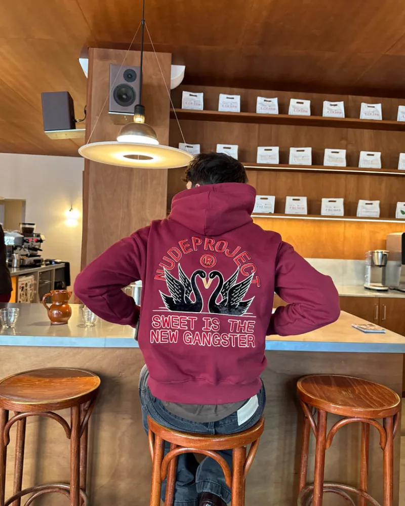 Nude Project Swans Hoodie Burgundy Hot