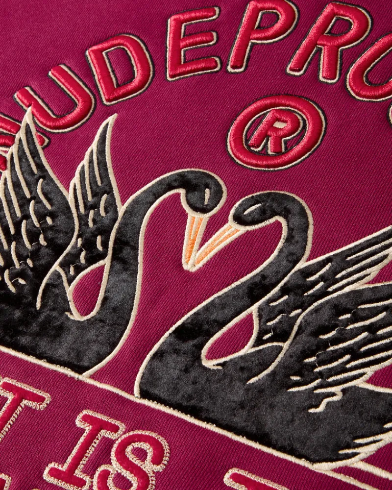 Nude Project Swans Hoodie Burgundy Hot
