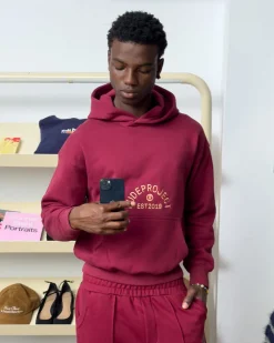 Nude Project Swans Hoodie Burgundy Hot