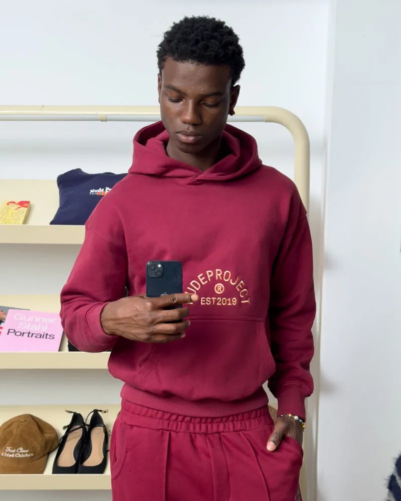 Nude Project Swans Hoodie Burgundy Hot