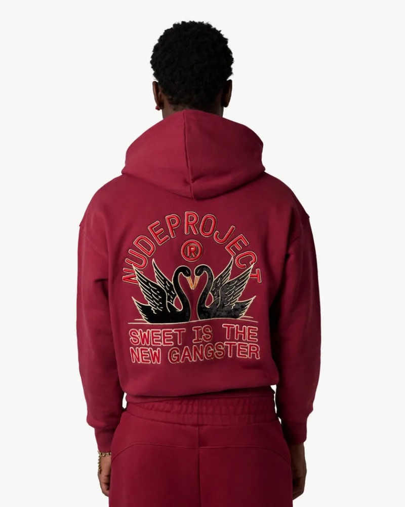 Nude Project Swans Hoodie Burgundy Hot