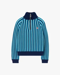 Nude Project Teteo Quarter-Zip Knit Blue Fashion