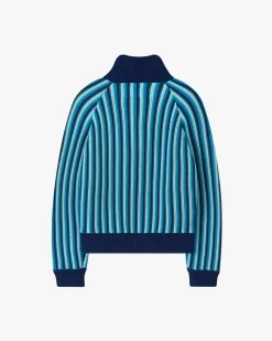 Nude Project Teteo Quarter-Zip Knit Blue Fashion