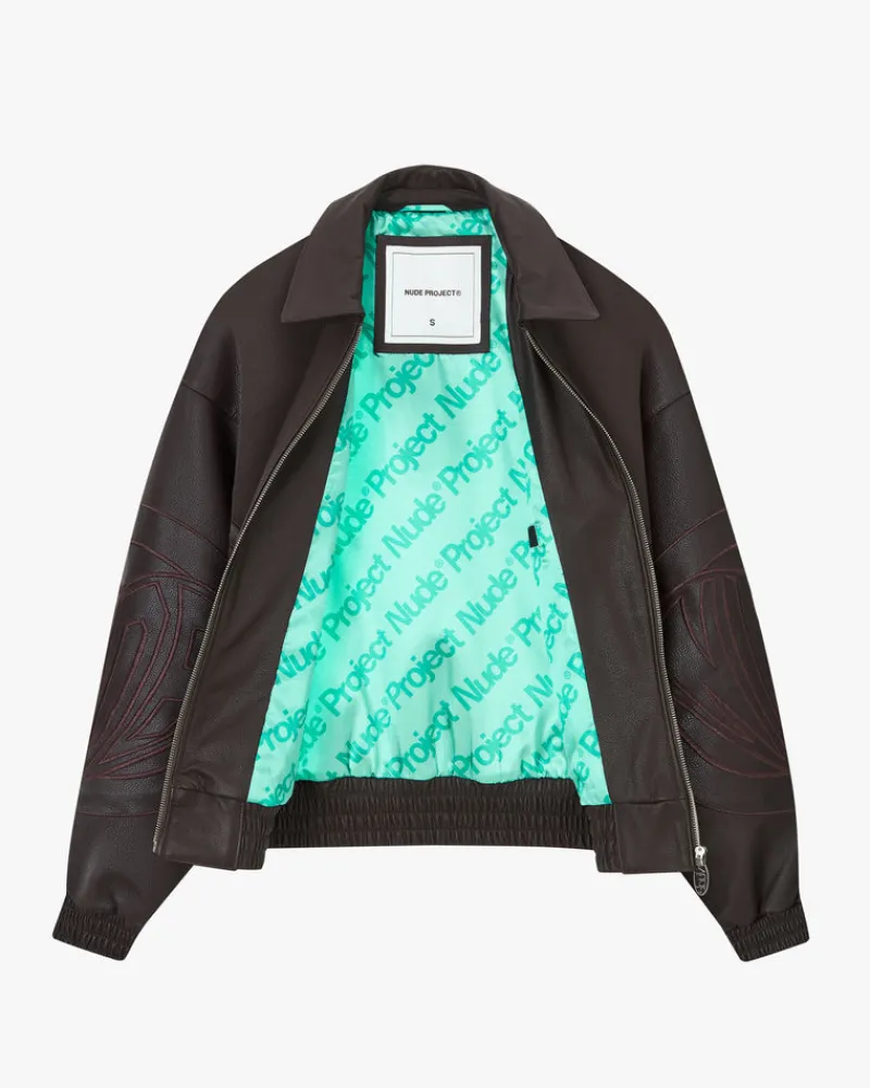 Nude Project "The" Leather Jacket Brown Clearance