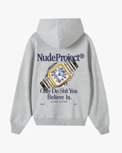 Nude Project Time Hoodie Grey Melange Outlet