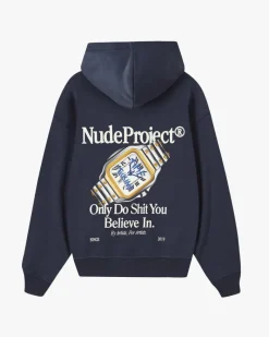 Nude Project Time Hoodie Navy New