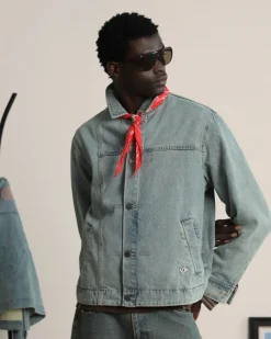 Nude Project Trucker Denim Jacket Washed Light New