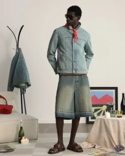 Nude Project Trucker Denim Jacket Washed Light New