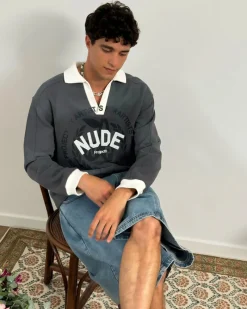 Nude Project Varsity Longsleeve Polo Clearance