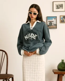 Nude Project Varsity Longsleeve Polo Clearance