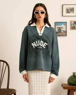 Nude Project Varsity Longsleeve Polo Clearance