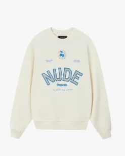 Nude Project Varsity Sweatshirt Marshmallow New