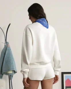 Nude Project Varsity Sweatshirt Marshmallow New