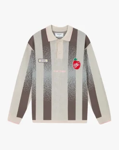 Nude Project Vizcaya Football Polo Knit Grey Clearance