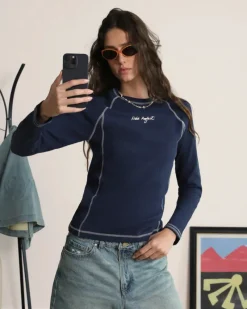 Nude Project Waffle Long-Sleeve Tee 2 Pack Cocoa/Navy Sale