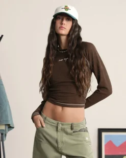 Nude Project Waffle Long-Sleeve Tee 2 Pack Cocoa/Navy Sale