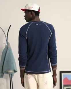 Nude Project Waffle Long-Sleeve Tee 2 Pack Cocoa/Navy Sale