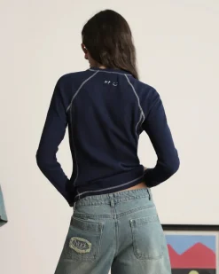 Nude Project Waffle Long-Sleeve Tee 2 Pack Cocoa/Navy Sale