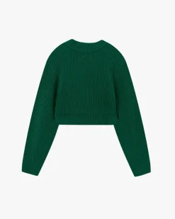 Nude Project Wifey Knit Cropped Sweater Green Hot