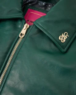 Nude Project World Cup Leather Bomber Jacket Outlet