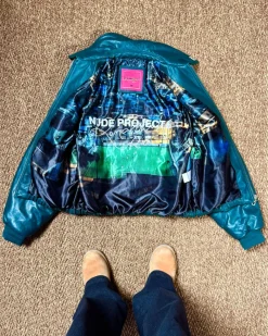 Nude Project World Cup Leather Bomber Jacket Outlet